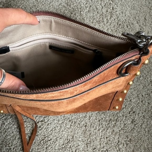 Rebecca Minkoff Tan Suede Leather M.A.B Crossbody with Studs - Picture 3 of 3